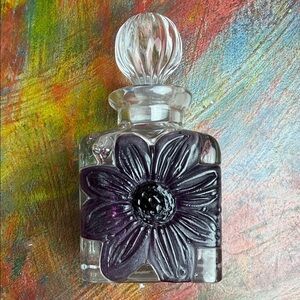 Daum Clear & Pate De Verre Purple Flower Coppelia Perfume Bottle France Crystal